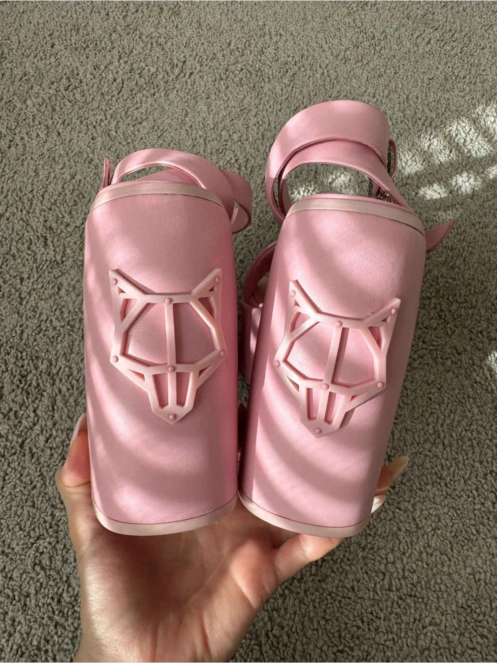 Naked Wolfe Jingle Baby Pink Platform Block Heel Sandals Size 7